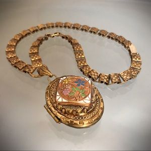 Antique Victorian Book Chain & Mourning Locket